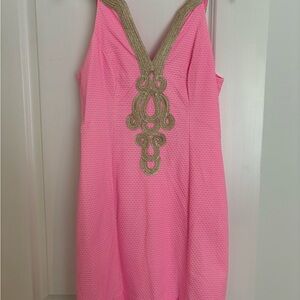 Lilly Pulitzer Pink and Gold Sleeveless Mini Sundress